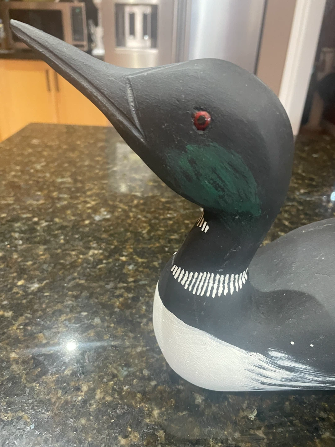 Wooden hand painted loon decoy - photo 3