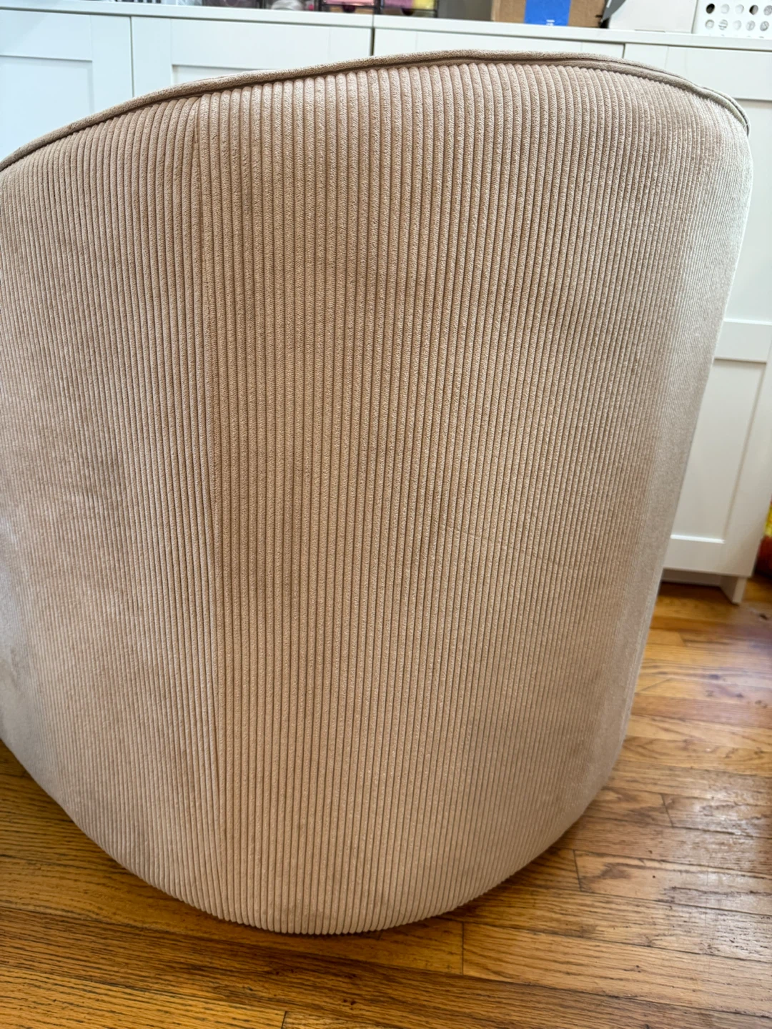 Nautica Home Beige Corduroy Swivel Chair - photo 3