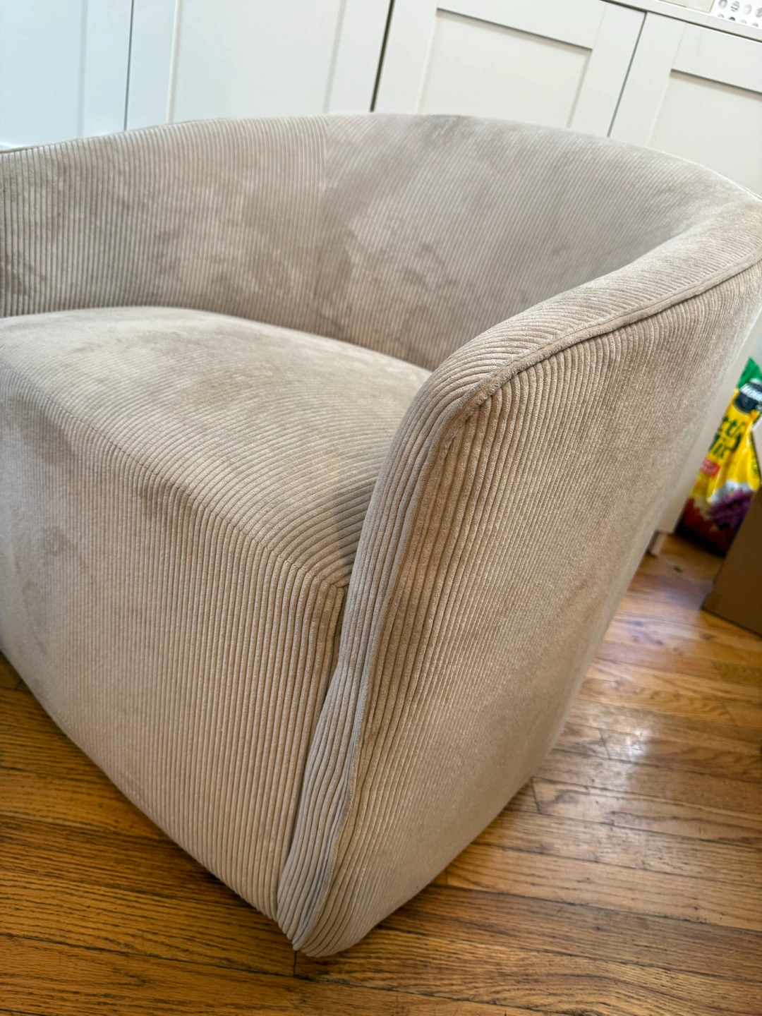 Nautica Home Beige Corduroy Swivel Chair - photo 4