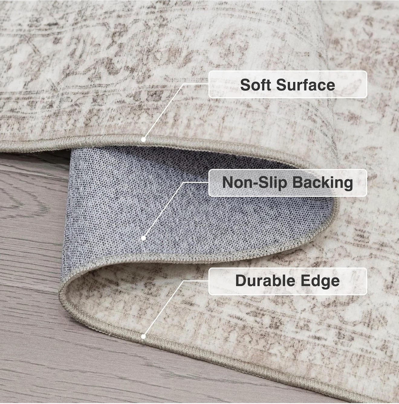 Low Pile Area Rug with Non-Slip Backing - photo 3