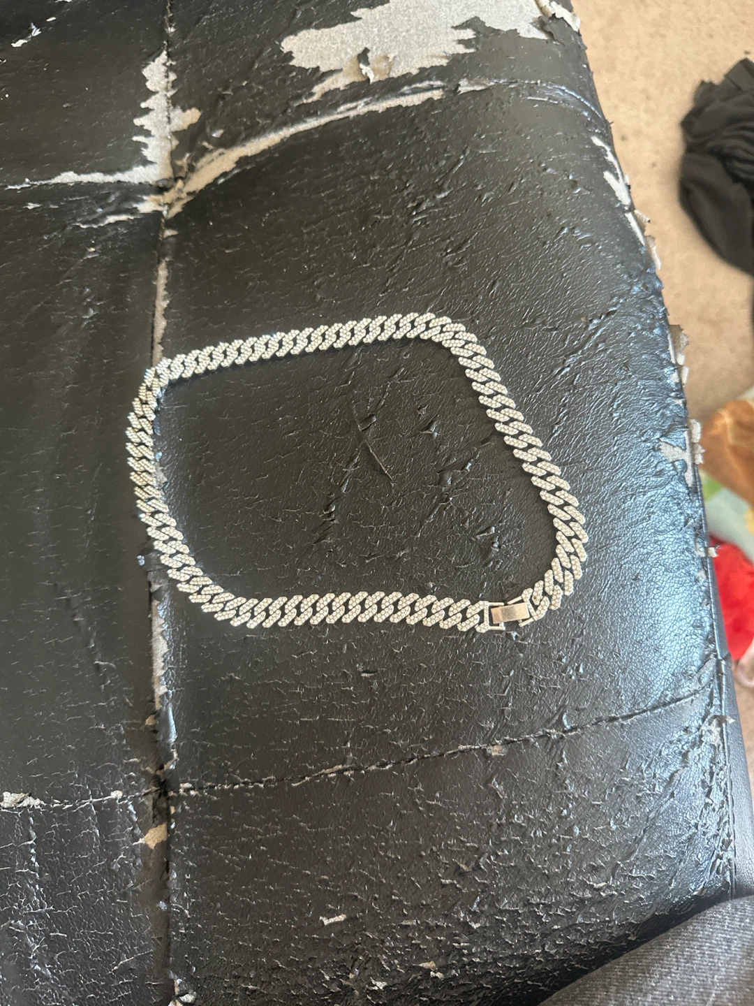 Cuban Link Chain Necklace with Crystals