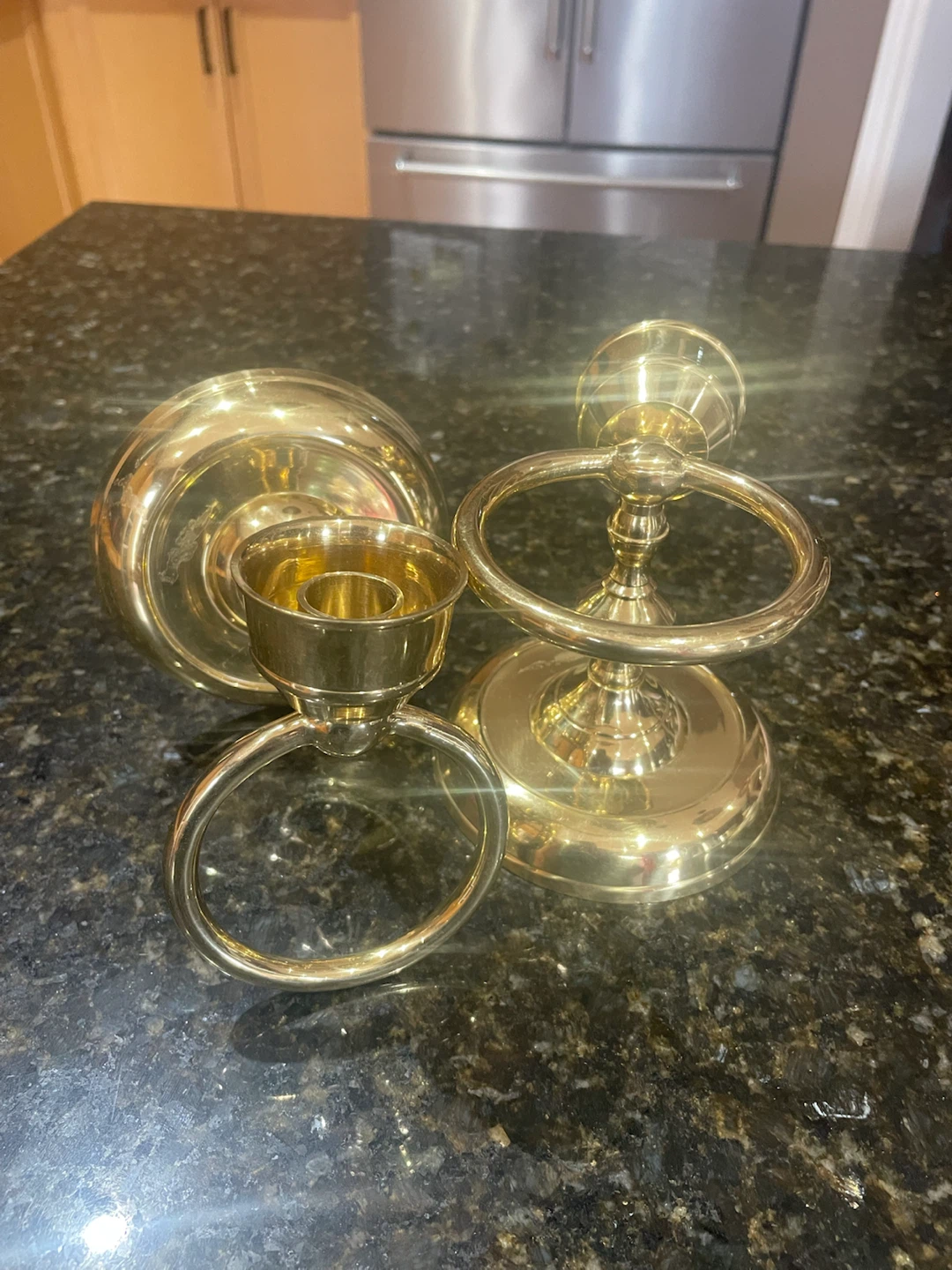 Set of 2 Brass Wall Sconce Candle Holders