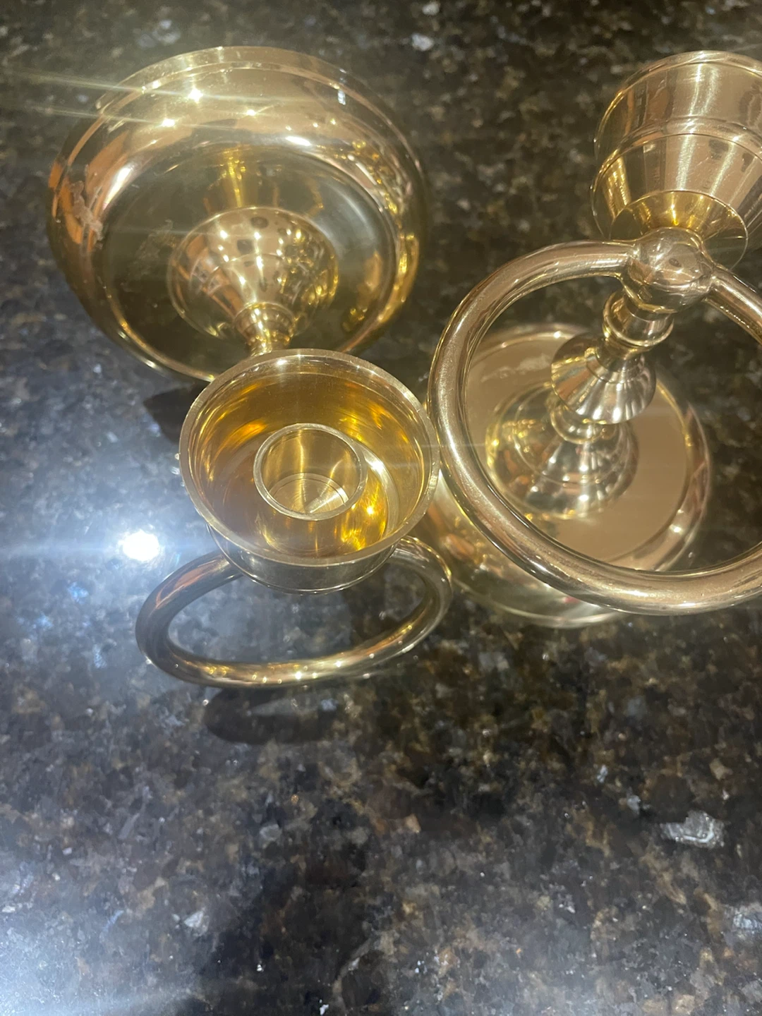 Set of 2 Brass Wall Sconce Candle Holders - photo 2
