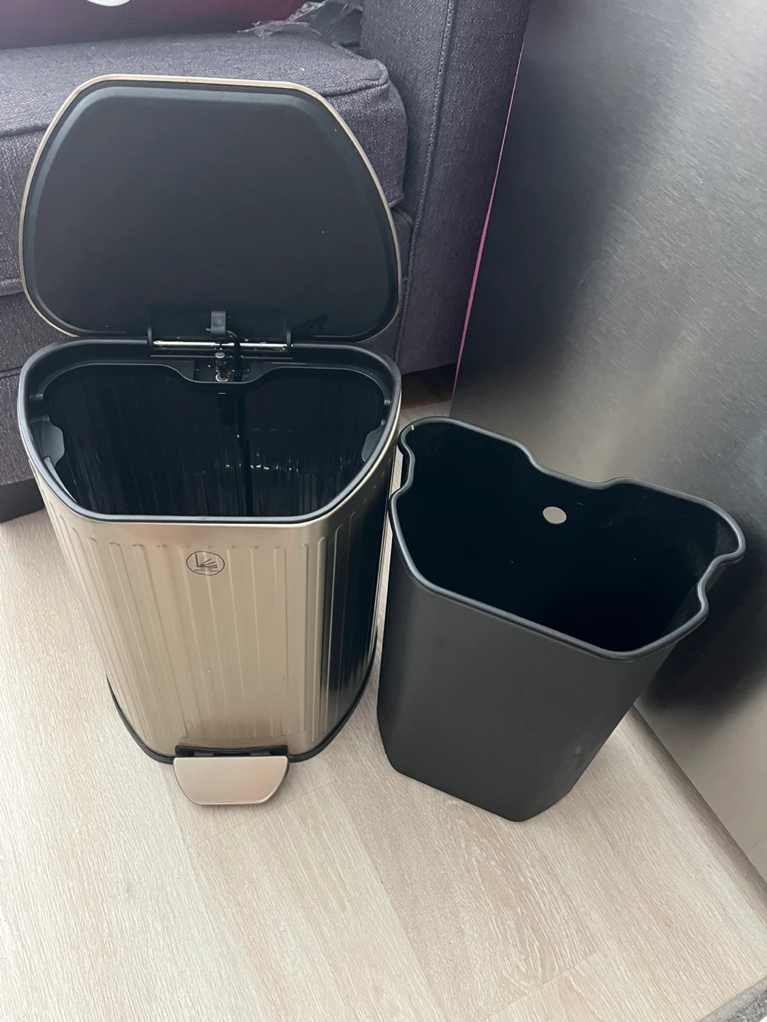 Bronze Stainless Steel Step Trash Can - photo 3