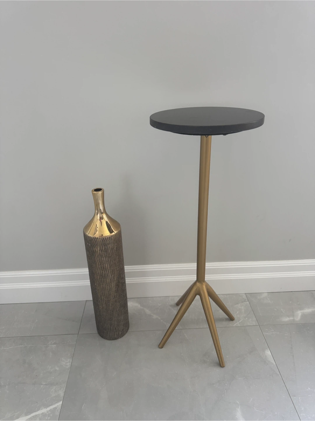 Gold and Black Accent Side Table