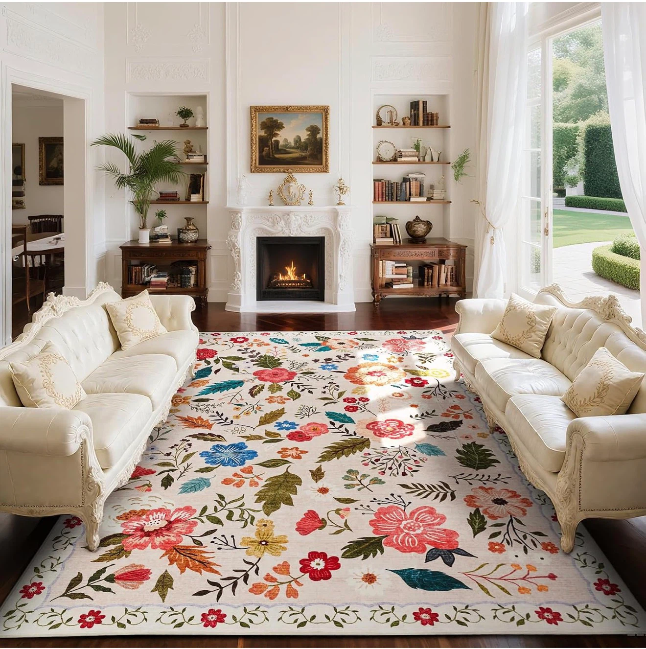 Low Pile Floral Area Rug - photo 2