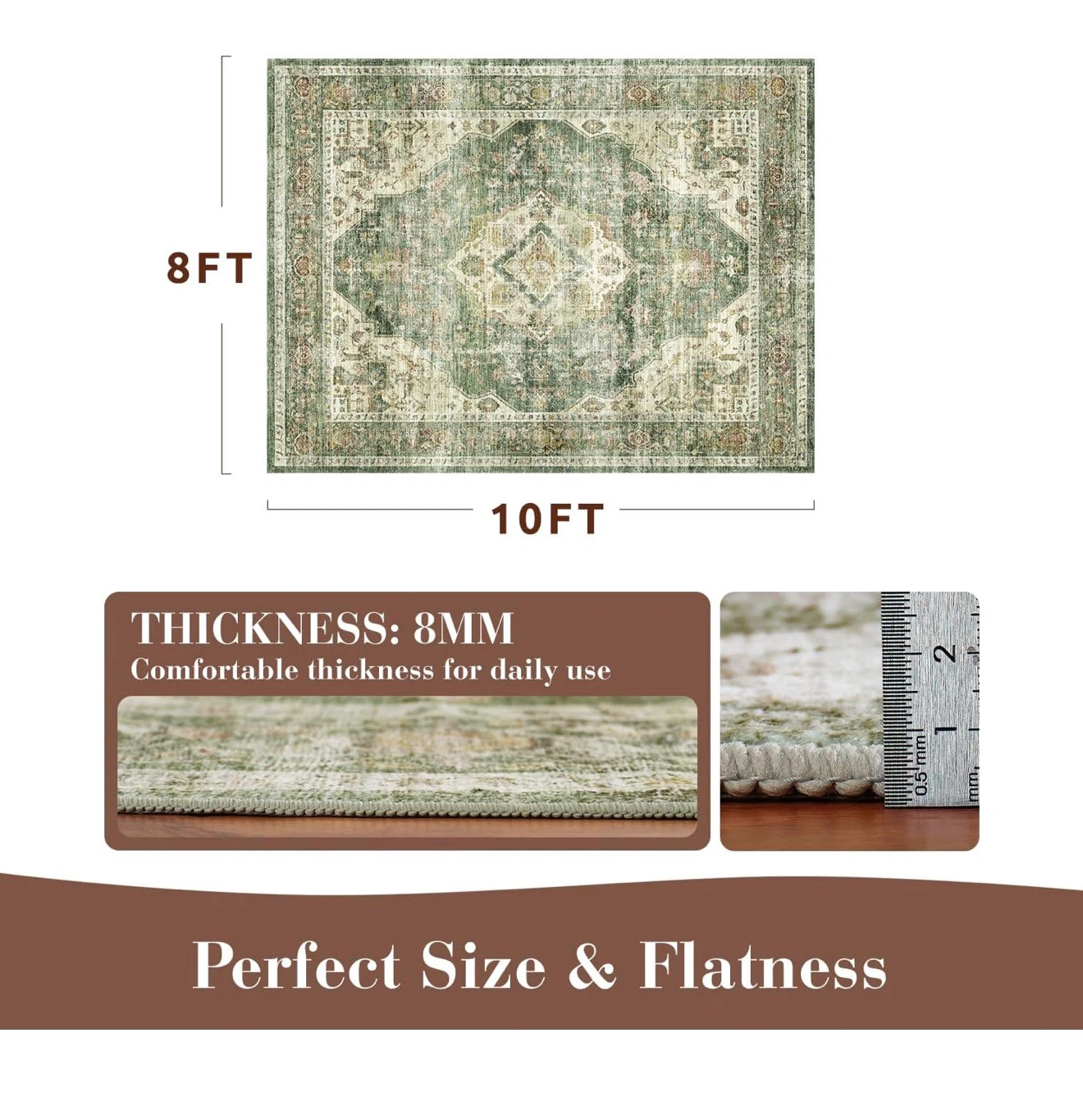 Distressed Vintage Medallion Area Rug - 8ft x 10ft - photo 4