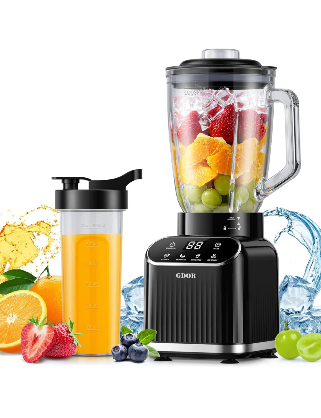Brand New 1200W Touch Screen Blender- Includes Two 25oz To-Go Cu