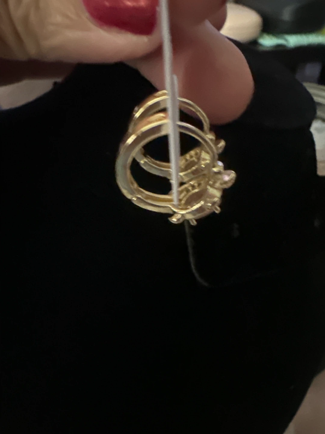 14k Gold laminated Turtle Earrings with Pink Stones - photo 3