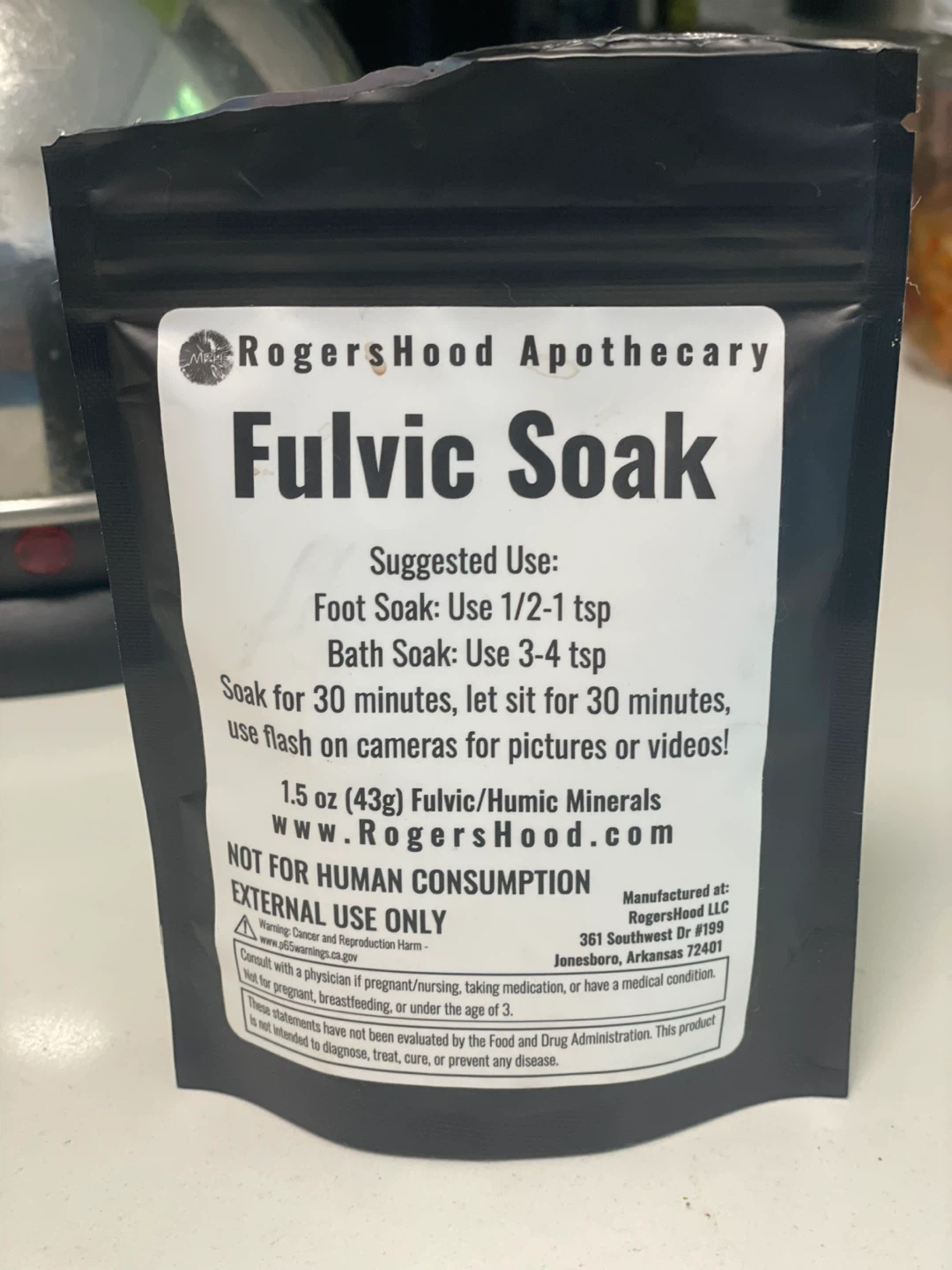 Rogers Hood Apothecary Fulvic Soak