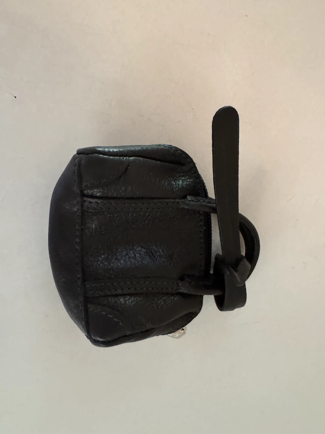 Roots Black Leather Mini Bag Charm