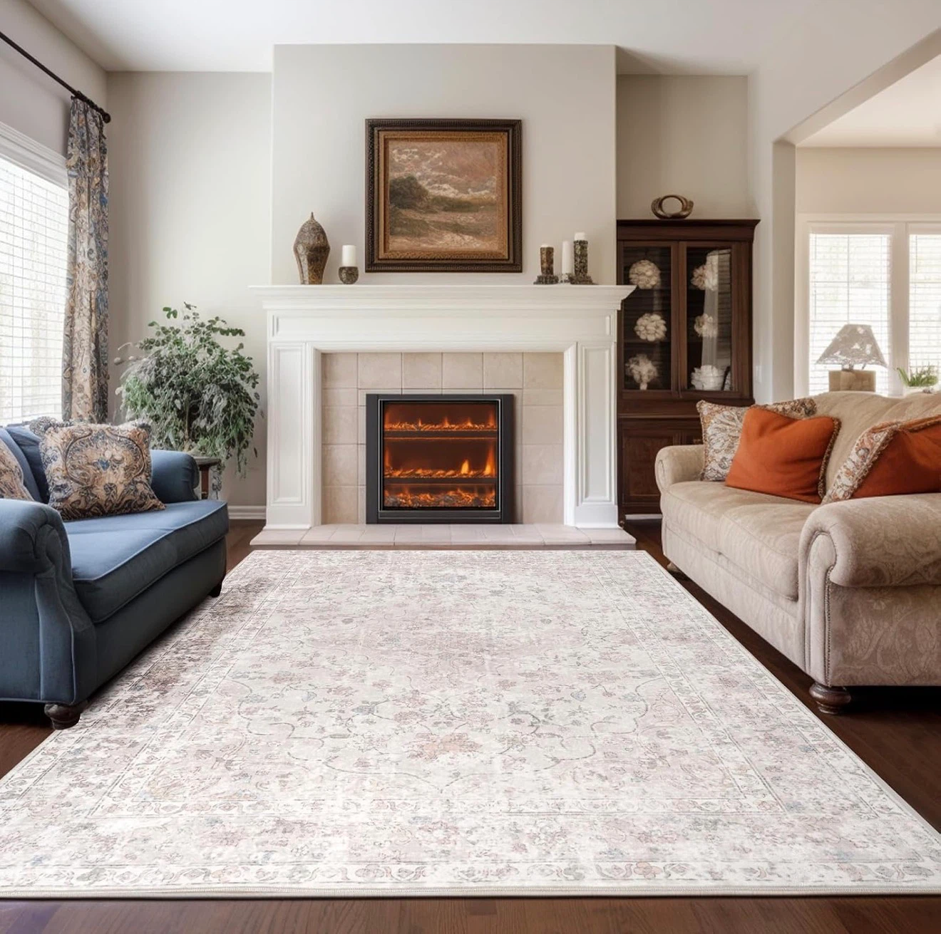 Oriental & Persian Beige Area Rug 6' x 9'