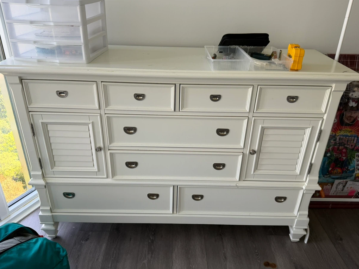 White Dresser with 9 Drawers
