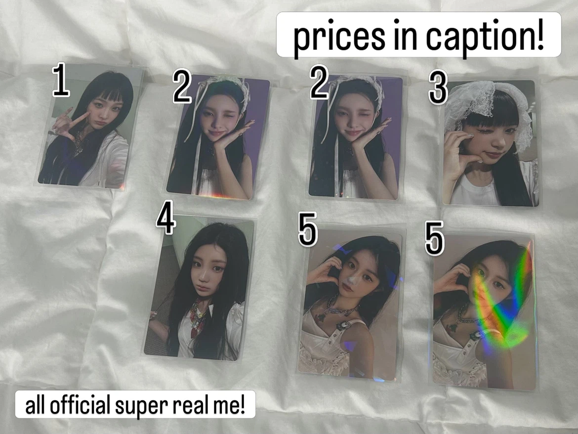 ILLIT SUPER REAL ME PHOTO CARDS! 5 and 2 $8 each, rest is $9