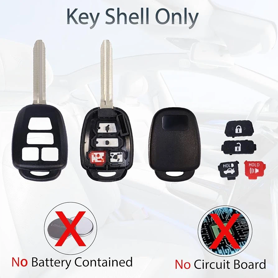 Replacement Car Key Fob Shell for Toyota 4 Buttons - photo 2