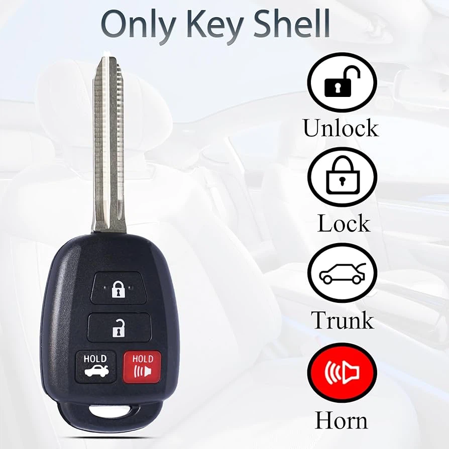 Replacement Car Key Fob Shell for Toyota 4 Buttons - photo 3