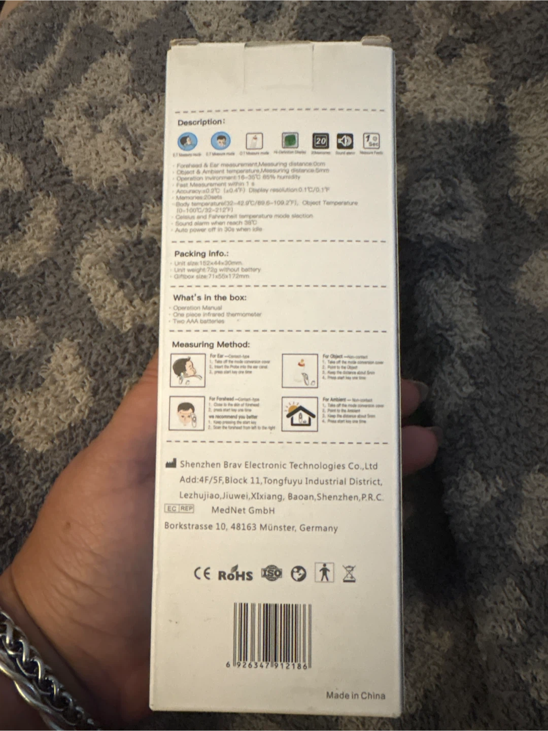 BRAV. Infrared Forehead & Ear Thermometer - photo 2
