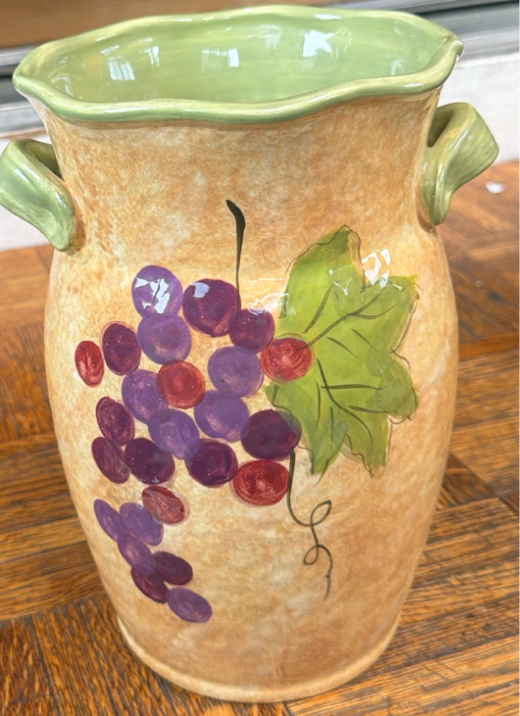 Decorative Vase with Grapes Design