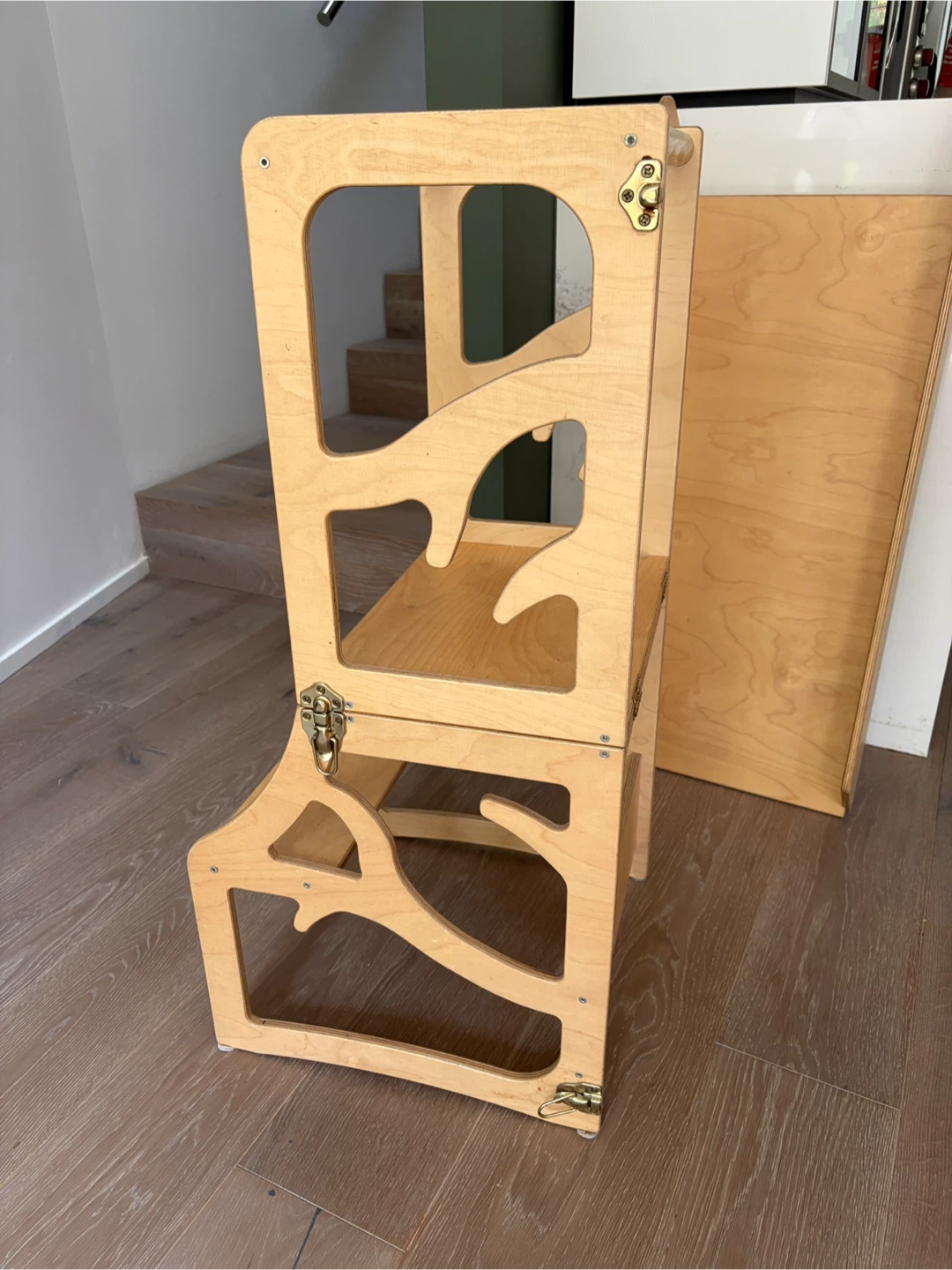 3-in-1 Wooden Kitchen Helper Tower with Detachable Slide - photo 3