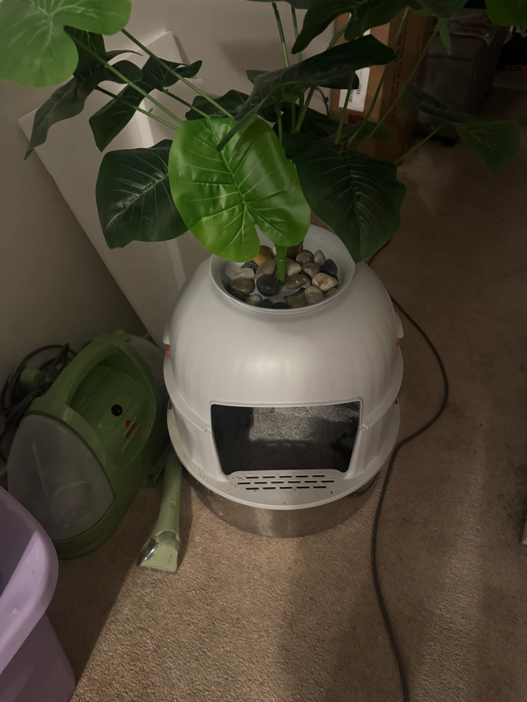 Hidden plant cat litter box enclosure