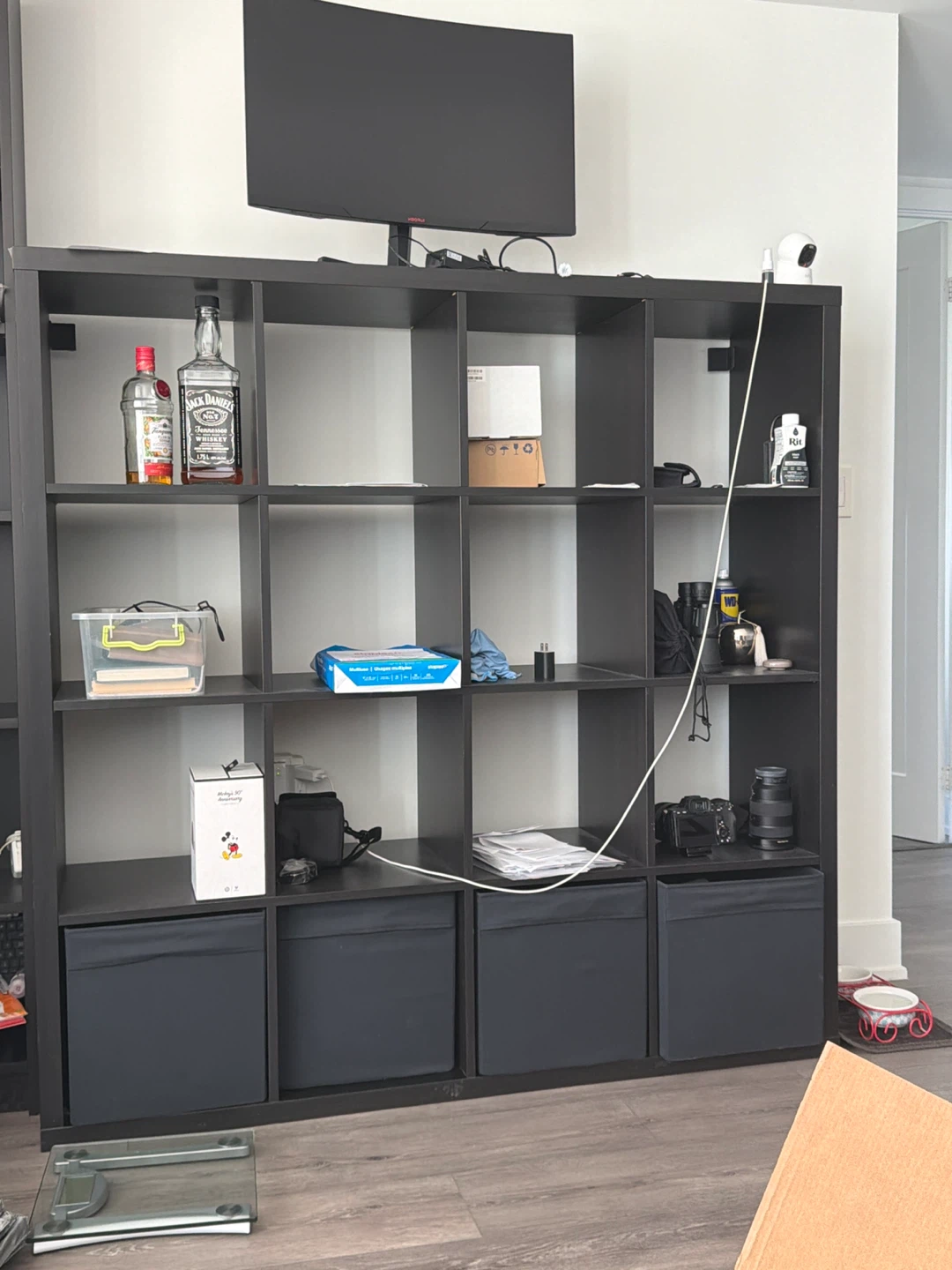 IKEA KALLAX Shelving Unit - Black-Brown