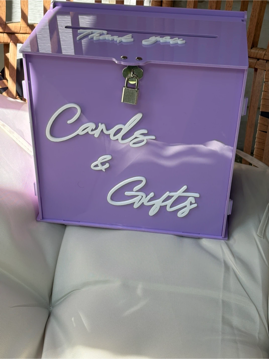 Purple lilac wedding Acrylic Cards & Gifts Box with Lock