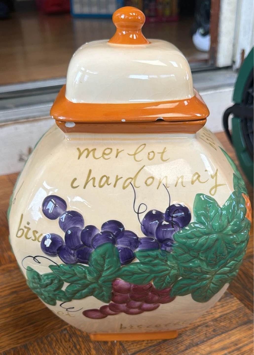 Biscotti Jar with Grapes and Wine Names - photo 3
