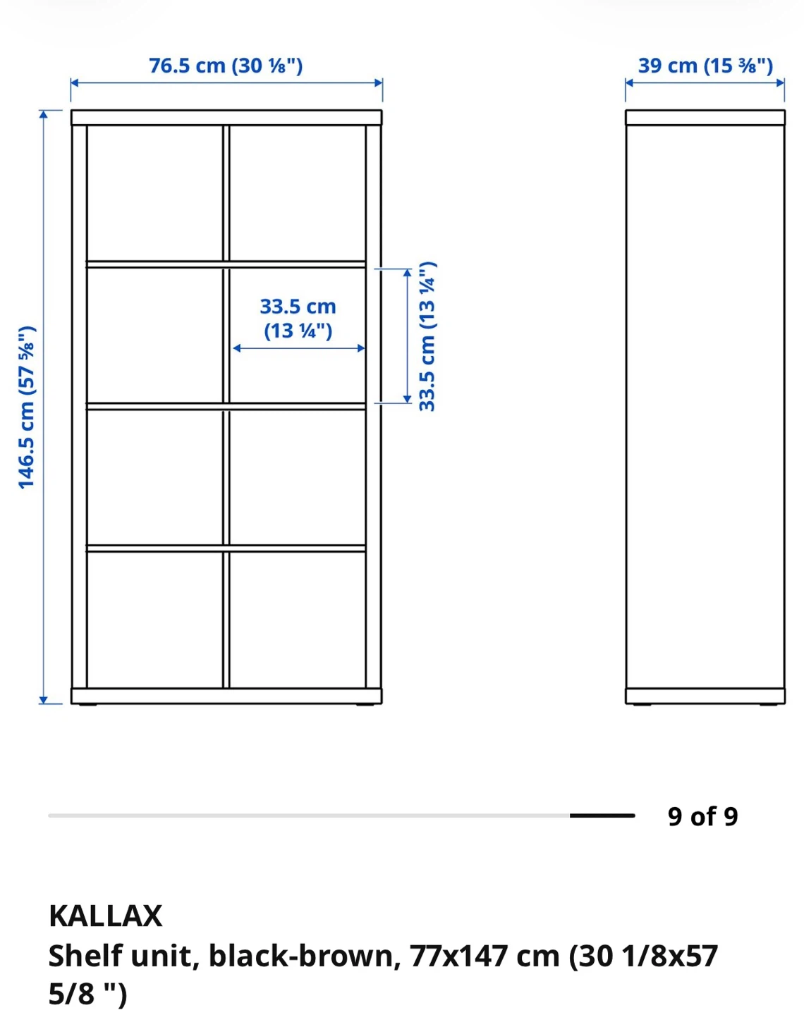 IKEA KALLAX Shelf Unit - Grey - photo 4