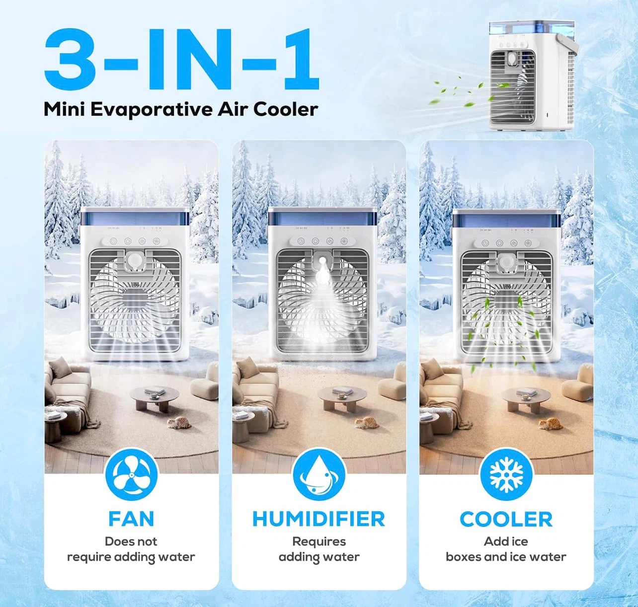 3-in-1 Mini Evaporative Air Cooler - photo 3