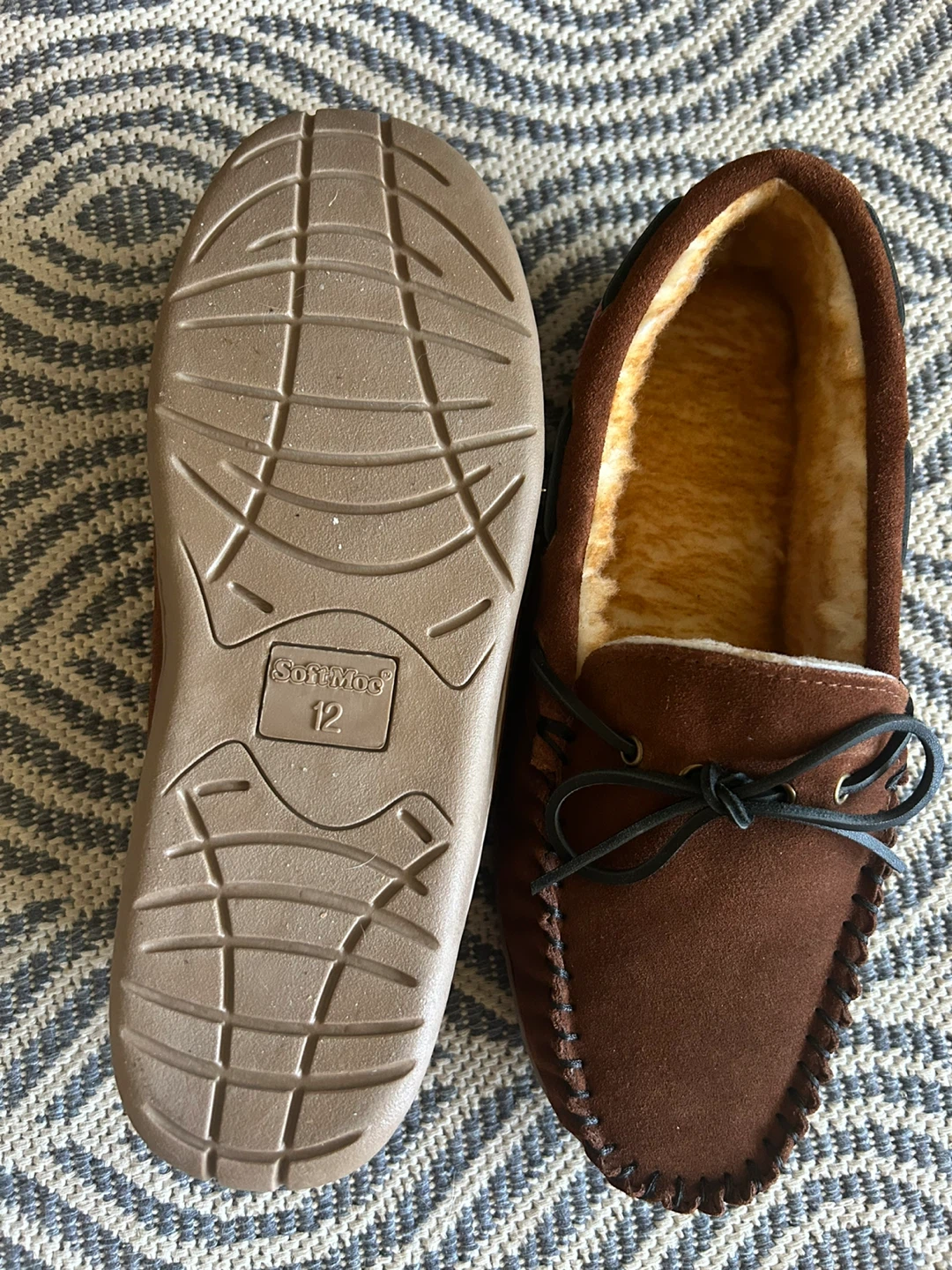 SoftMoc Men's Brown Moccasin Slippers Size 12 - photo 4
