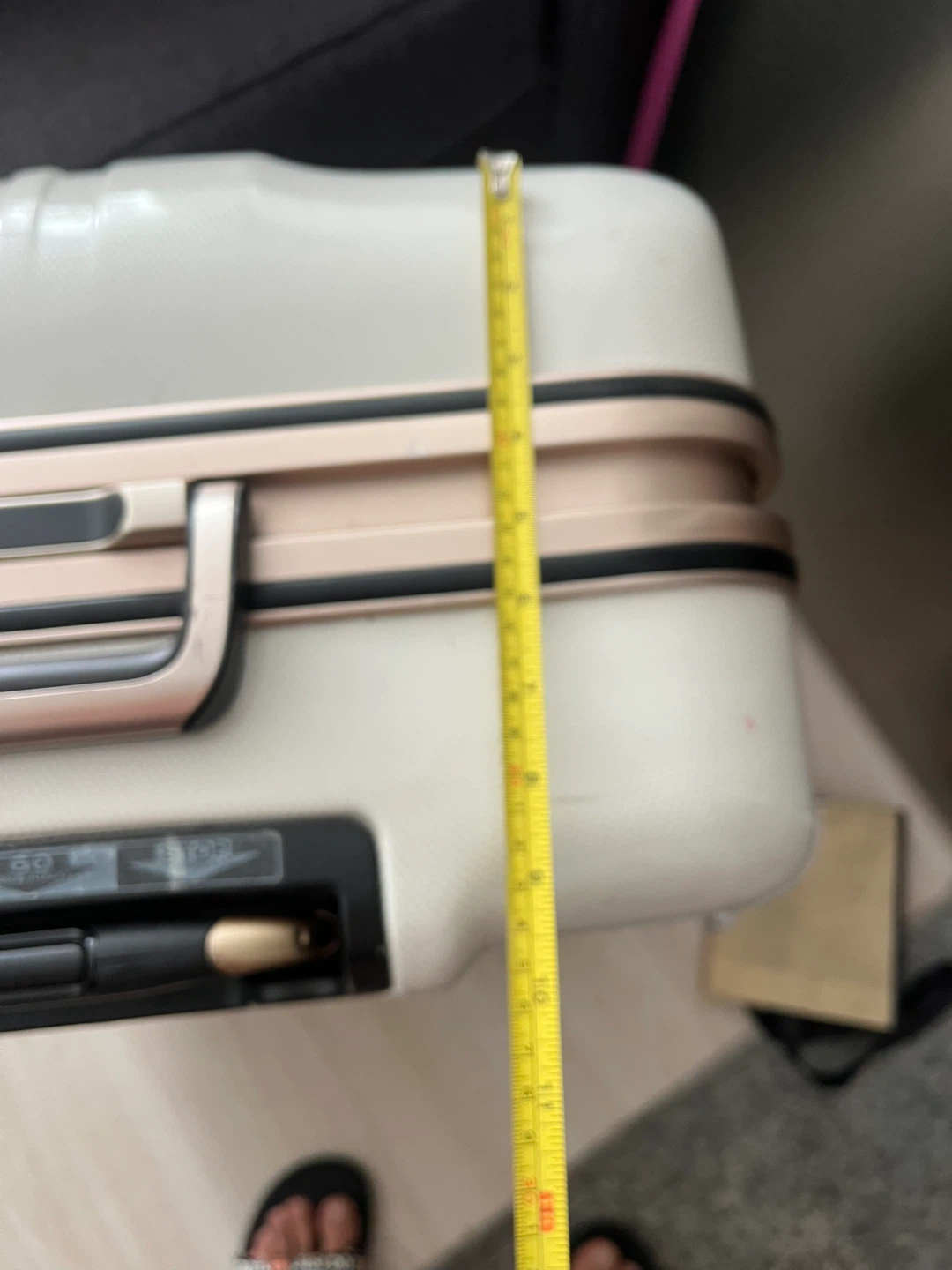 White Hardshell Suitcase with Rose Gold Accents - photo 3