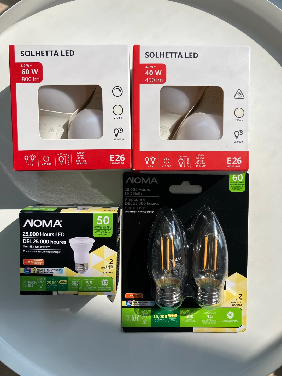 Ikea & Noma LED Light Bulbs E26, PAR16, Candelabra