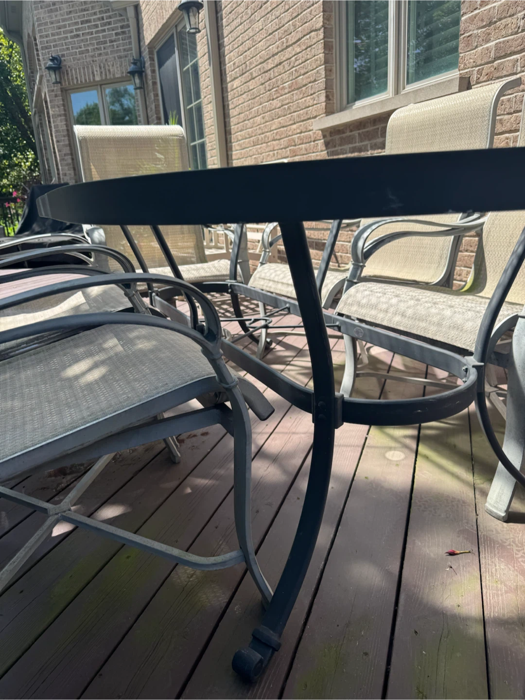 Glass Top Patio Dining Set with 6 Chairs - photo 3