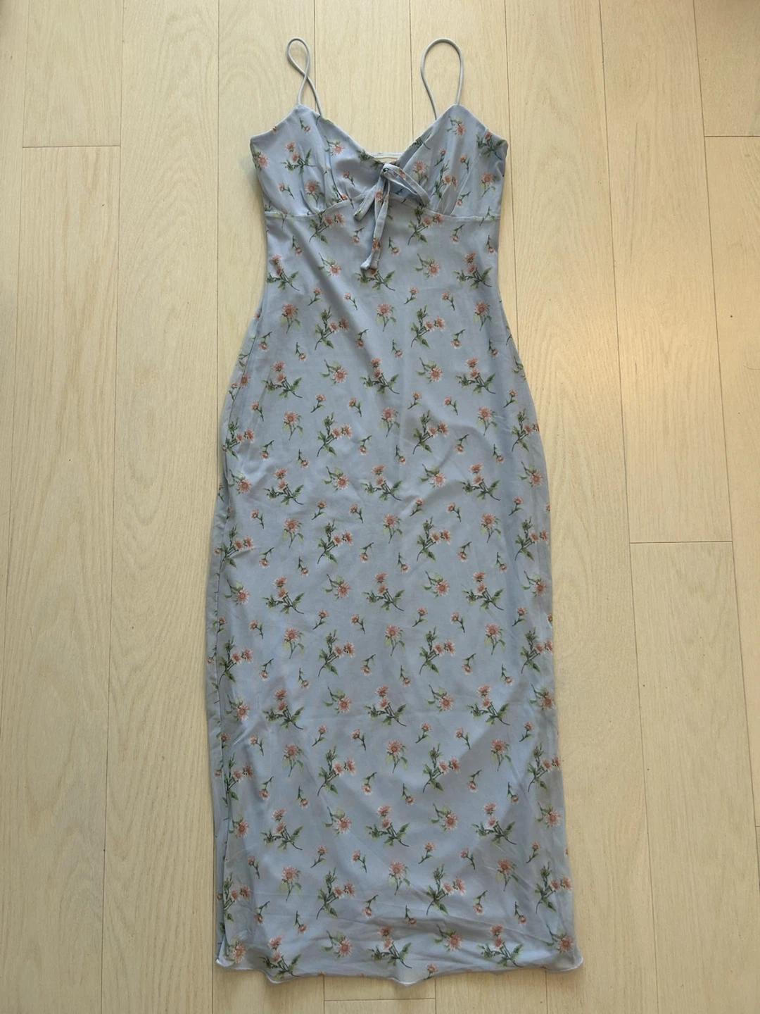 Blue Floral Bodycon Dress