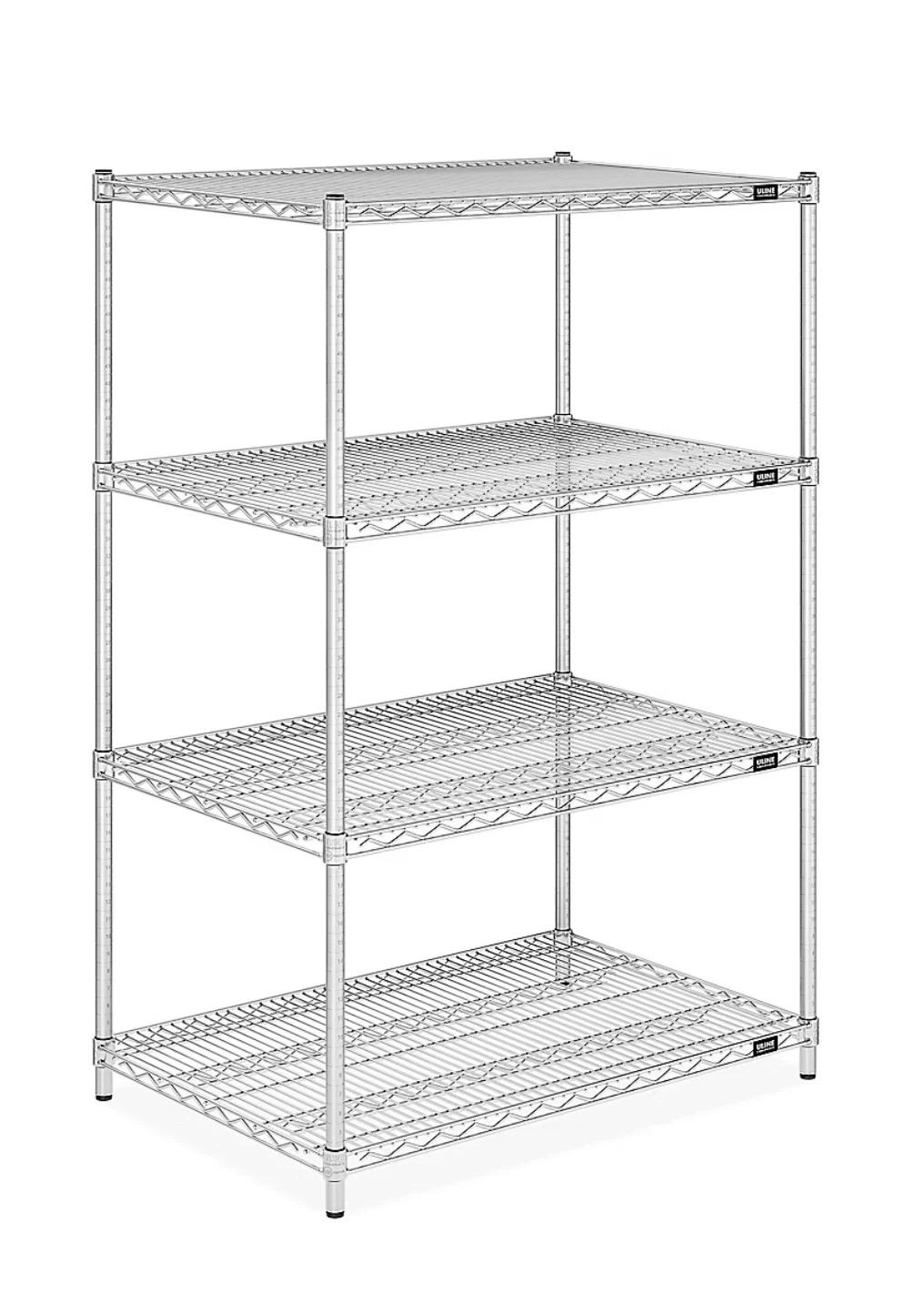 4 Shelf Chrome Wire Shelving Unit