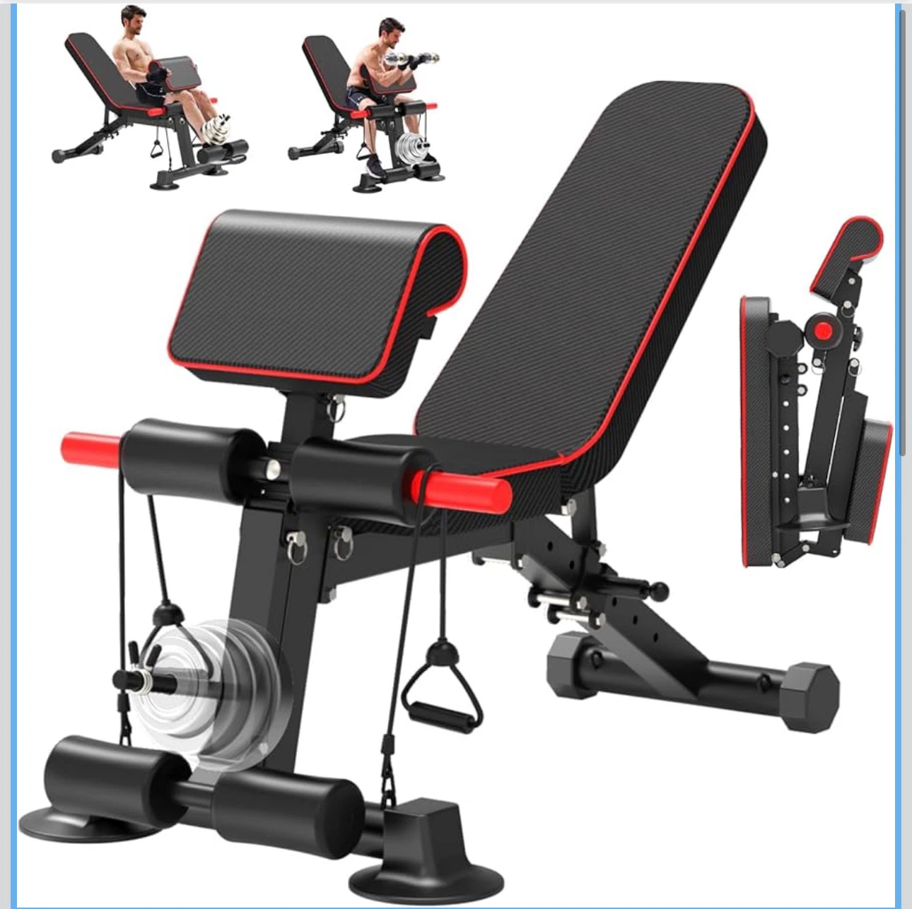 Adjustable Foldable Weight Bench with Leg Developer - photo 2
