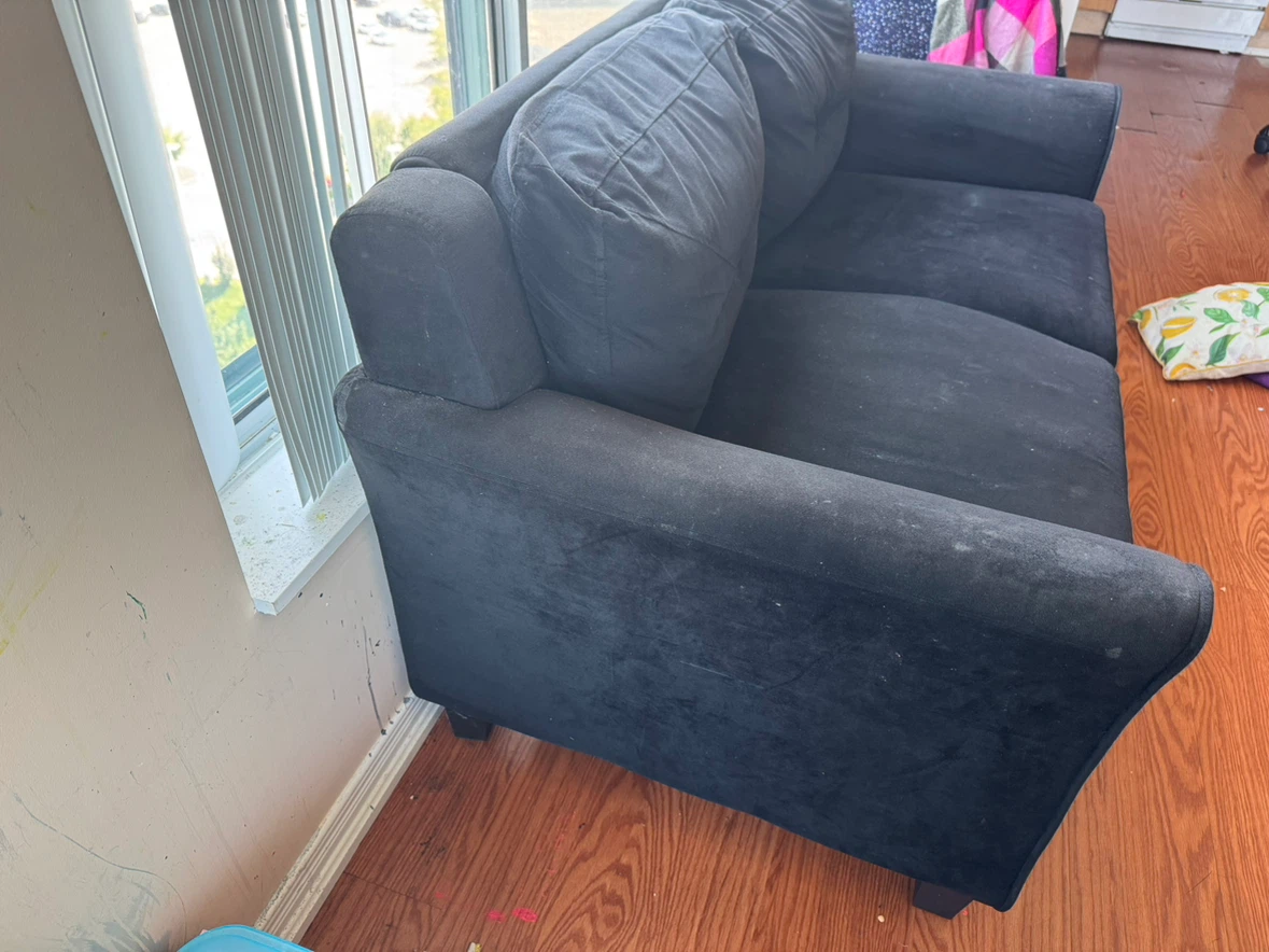 Black 2-Seater Loveseat Sofa - photo 3