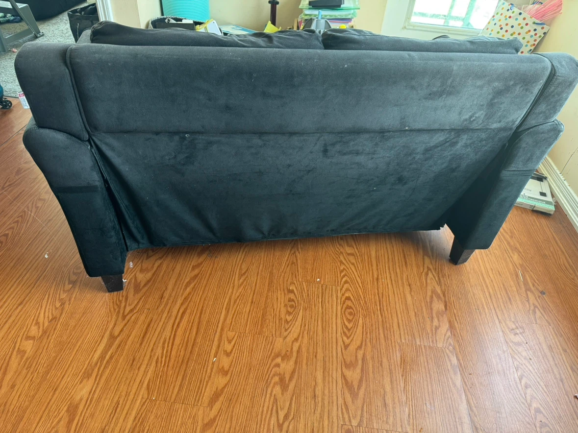 Black 2-Seater Loveseat Sofa - photo 4