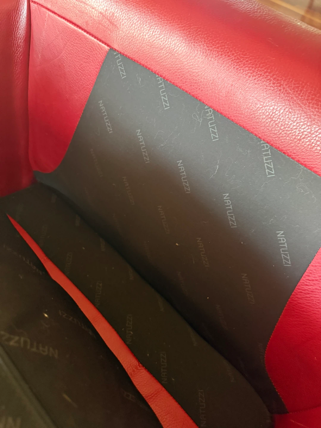 Natuzzi Red Leather Accent Chair - photo 5