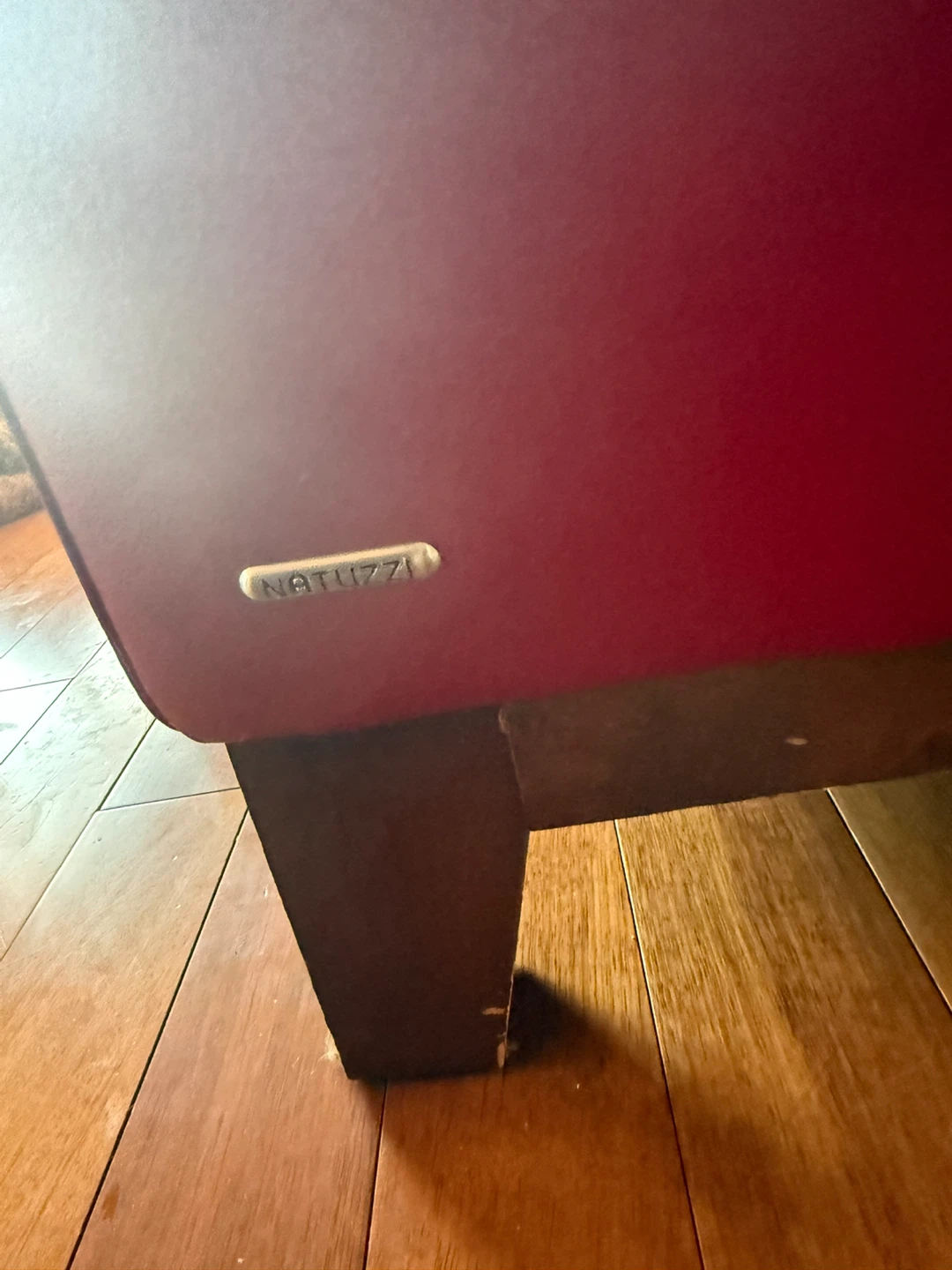 Natuzzi Red Leather Accent Chair - photo 4