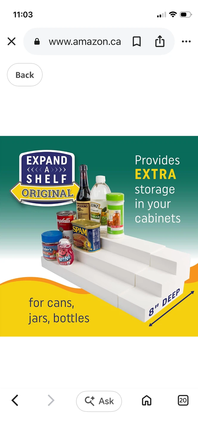 Expand-A-Shelf Original White Tiered Spice Rack - photo 2