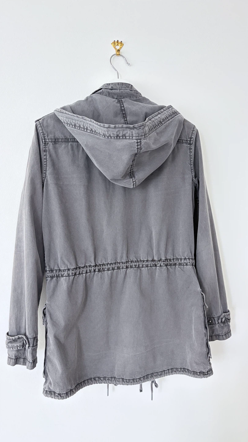 Talula Grey Cotton Hooded Utility Jacket XS - photo 5