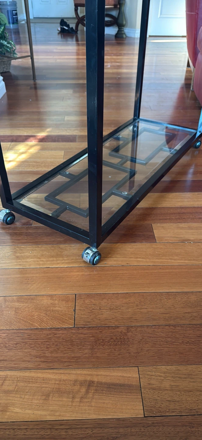 Rolling Bar Cart with Glass Shelves - photo 3
