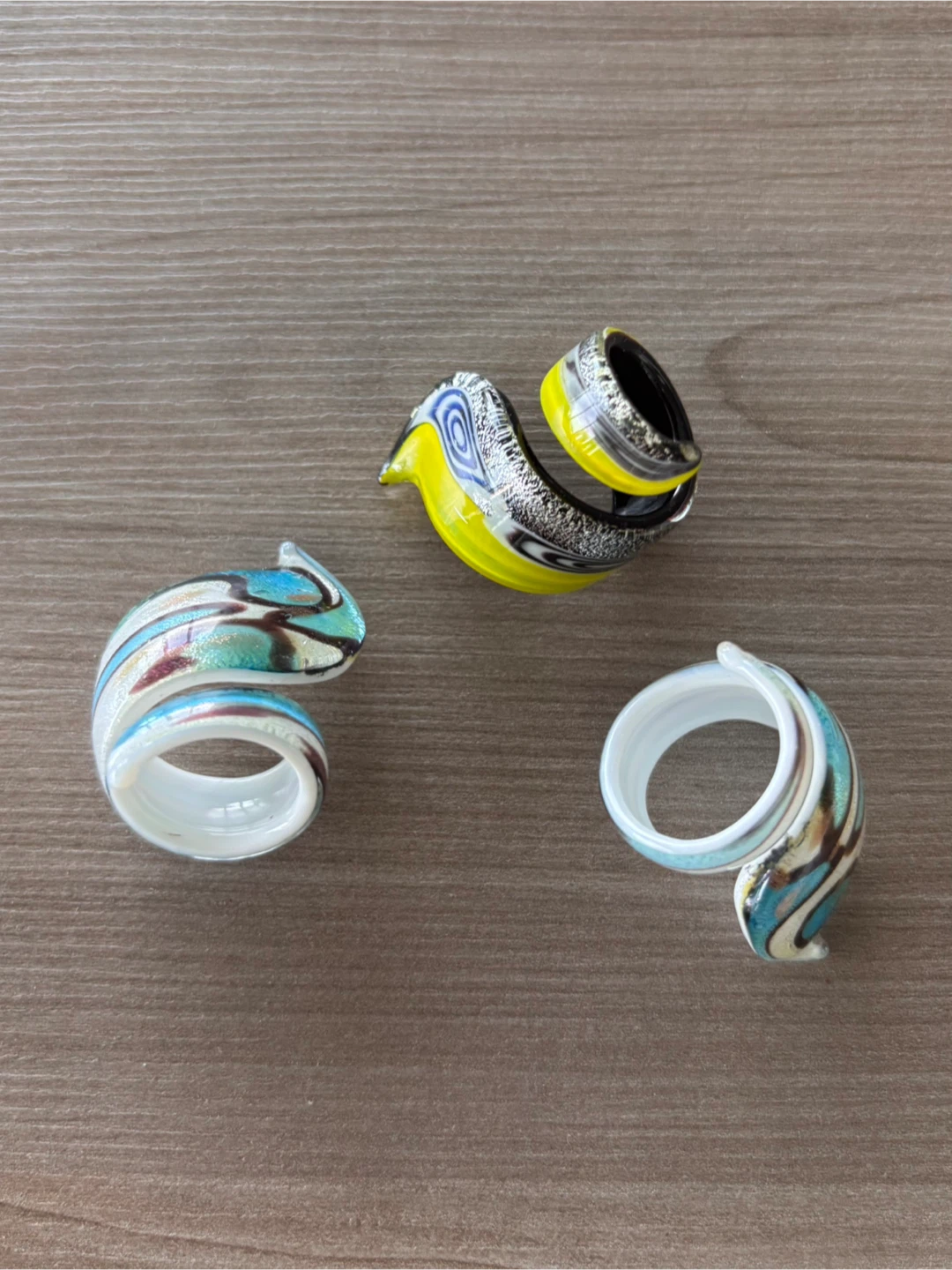 Set of 3 Murano Glass Napkin Rings - photo 2