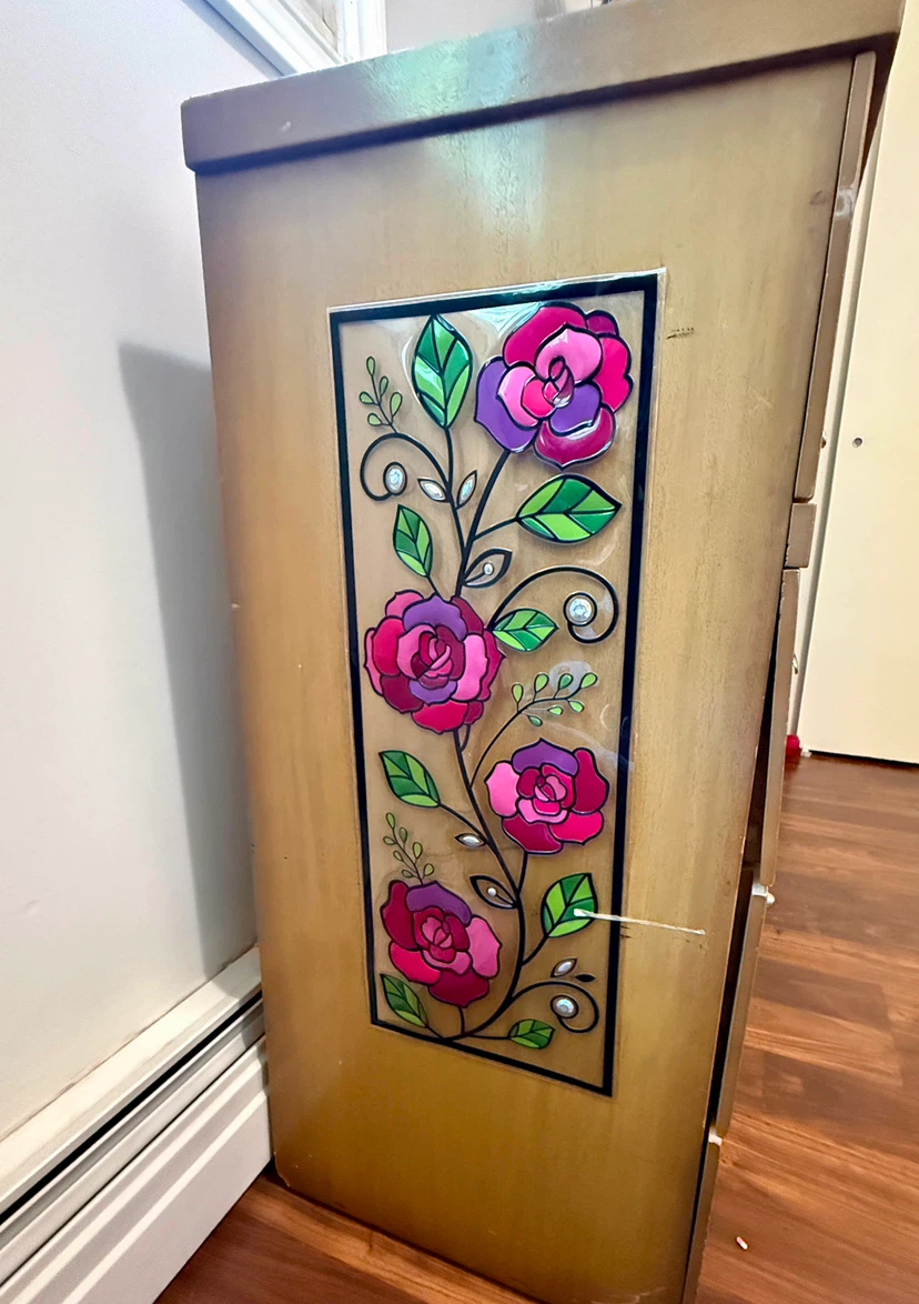 Urgent Moving Sale Dresser with Rose Decals - photo 2