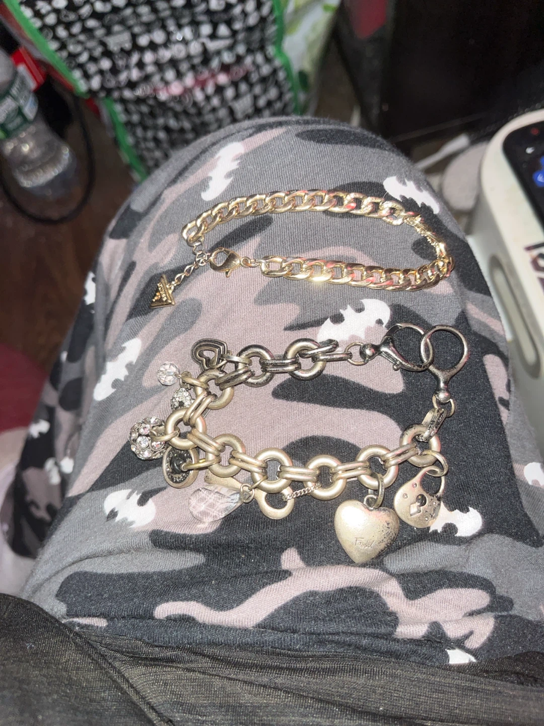 Gold Chain Bracelet with Charms