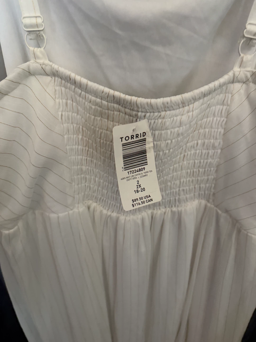 New with tag. Torrid White Tiered Dress Size 2 - photo 4