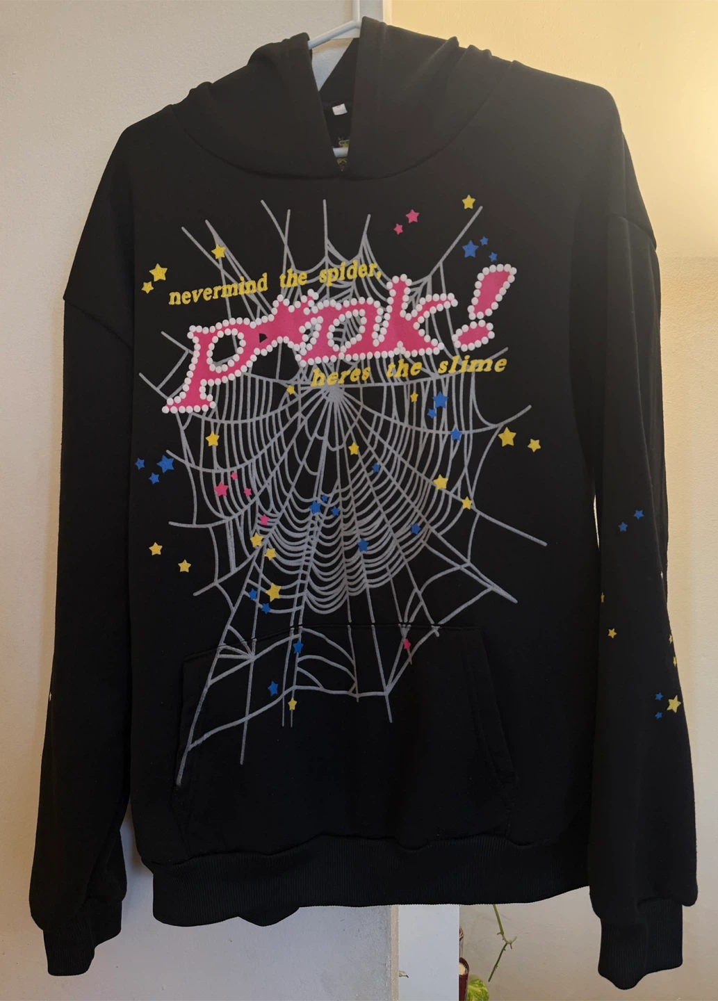 Sp5der Pink Hoodie - Black
