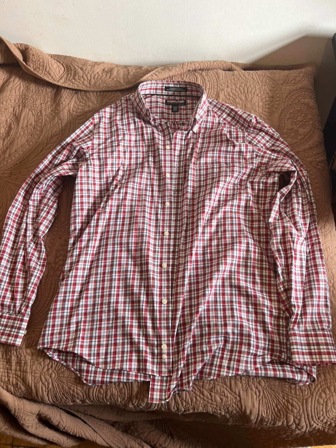 Kirkland Signature Men's Plaid Dress Shirt XXL