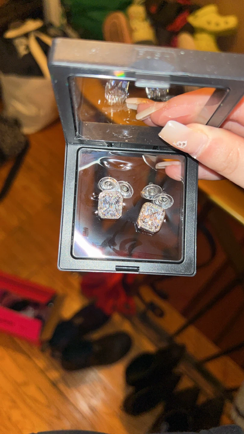 NEW Cubic Zirconia Silver Halo Stud Earrings - photo 2